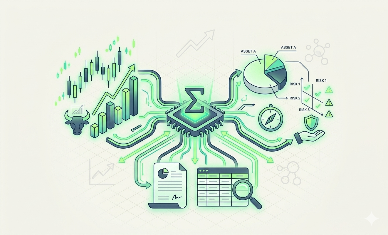 Institutional-grade analytics: Brinson attribution, Sharpe/Sortino suite, multi-horizon risk